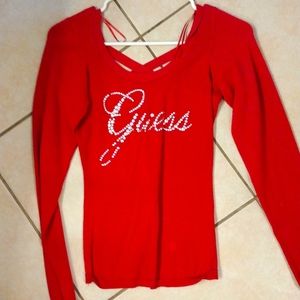 Women's dark pink stylish Guess sweater vintage